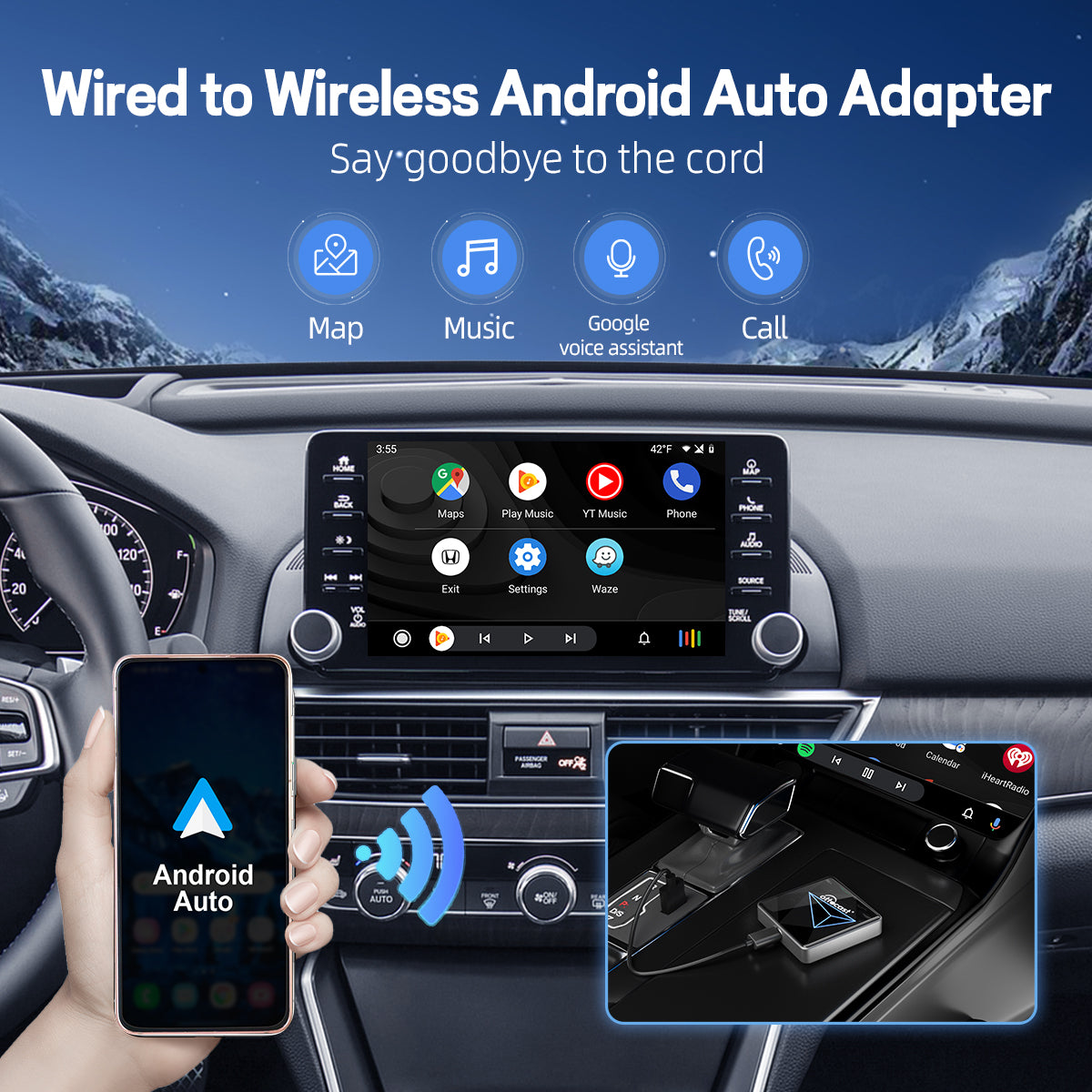 OTTOCAST® A2Air Pro Wireless Android Auto Adapter