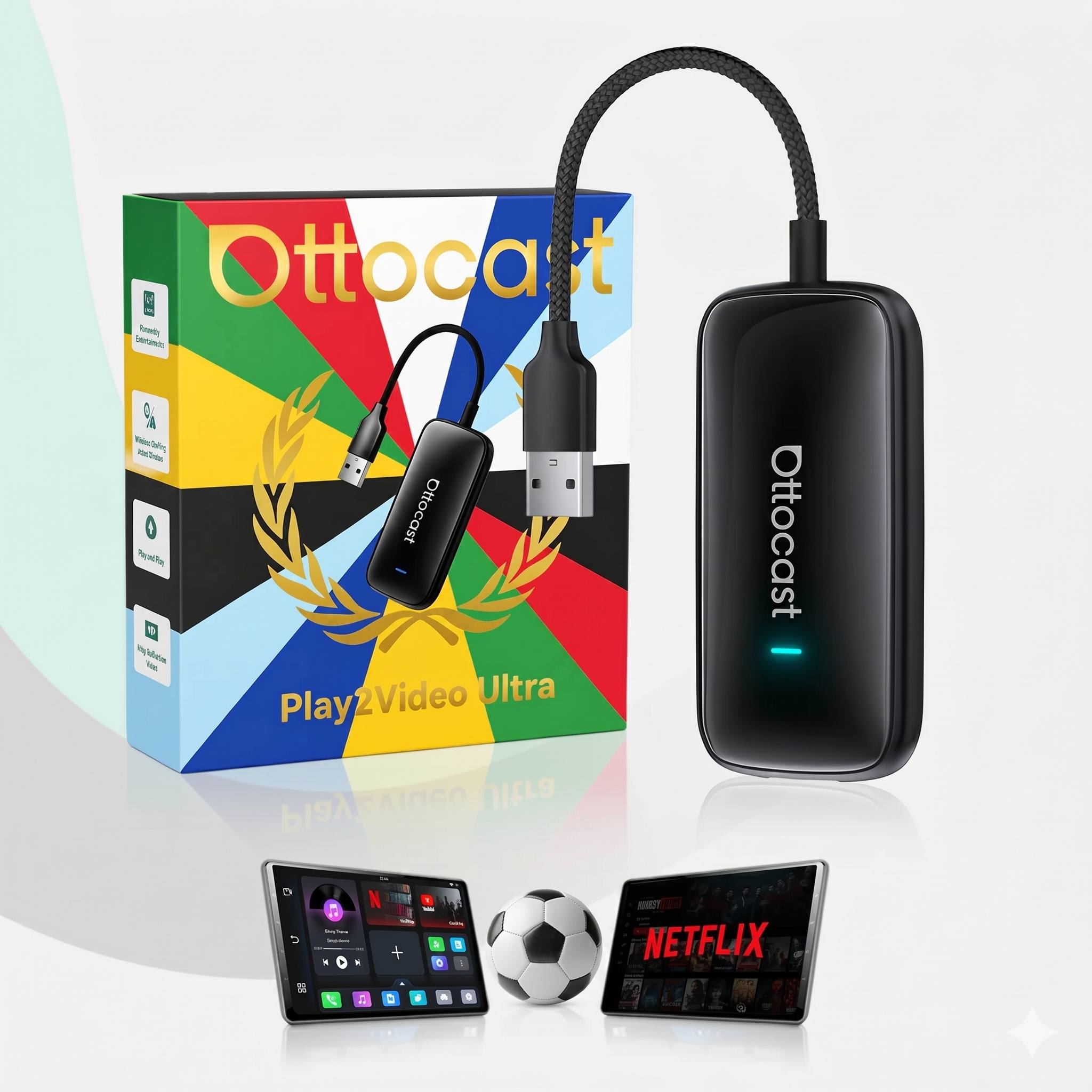 2026 Play2Video Ultra CarPlay/Android Auto All-in-1 Adapter with App Hub