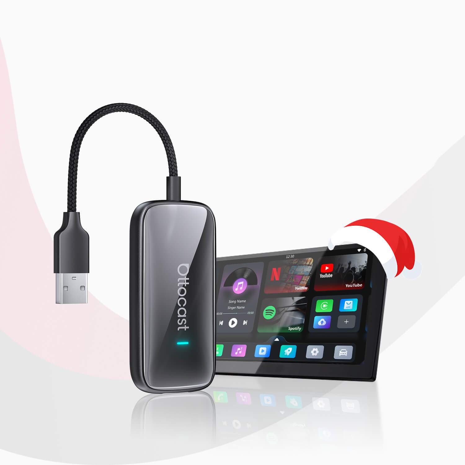 OTTOCAST® Play2Video Ultra | App Hub, Netflix, YouTube, Prime Video & Wireless CarPlay Android Auto