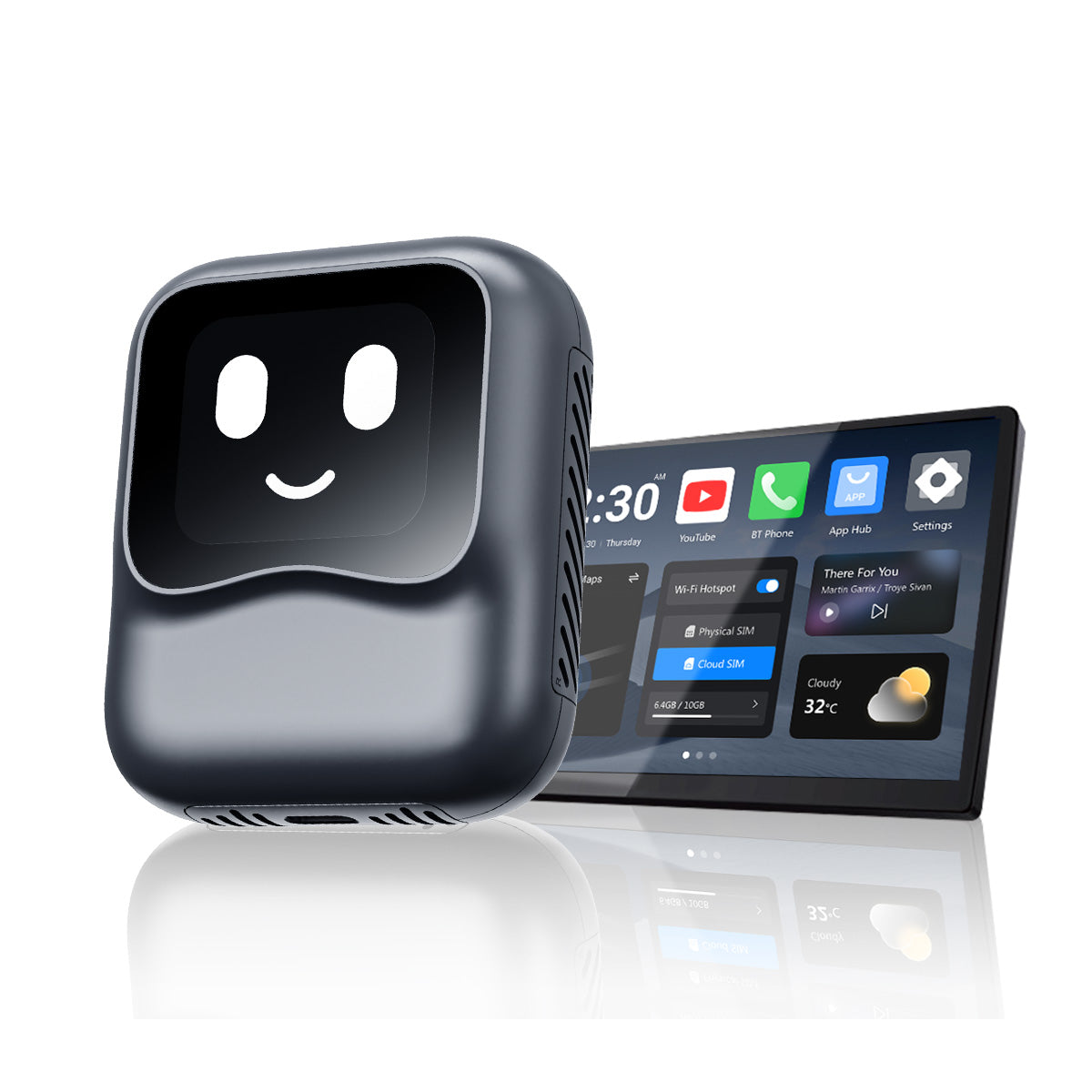 OTTOCAST® NanoAi | AI Conversation + App Store + 1.83-inch Display + Wireless CarPlay and Android Auto