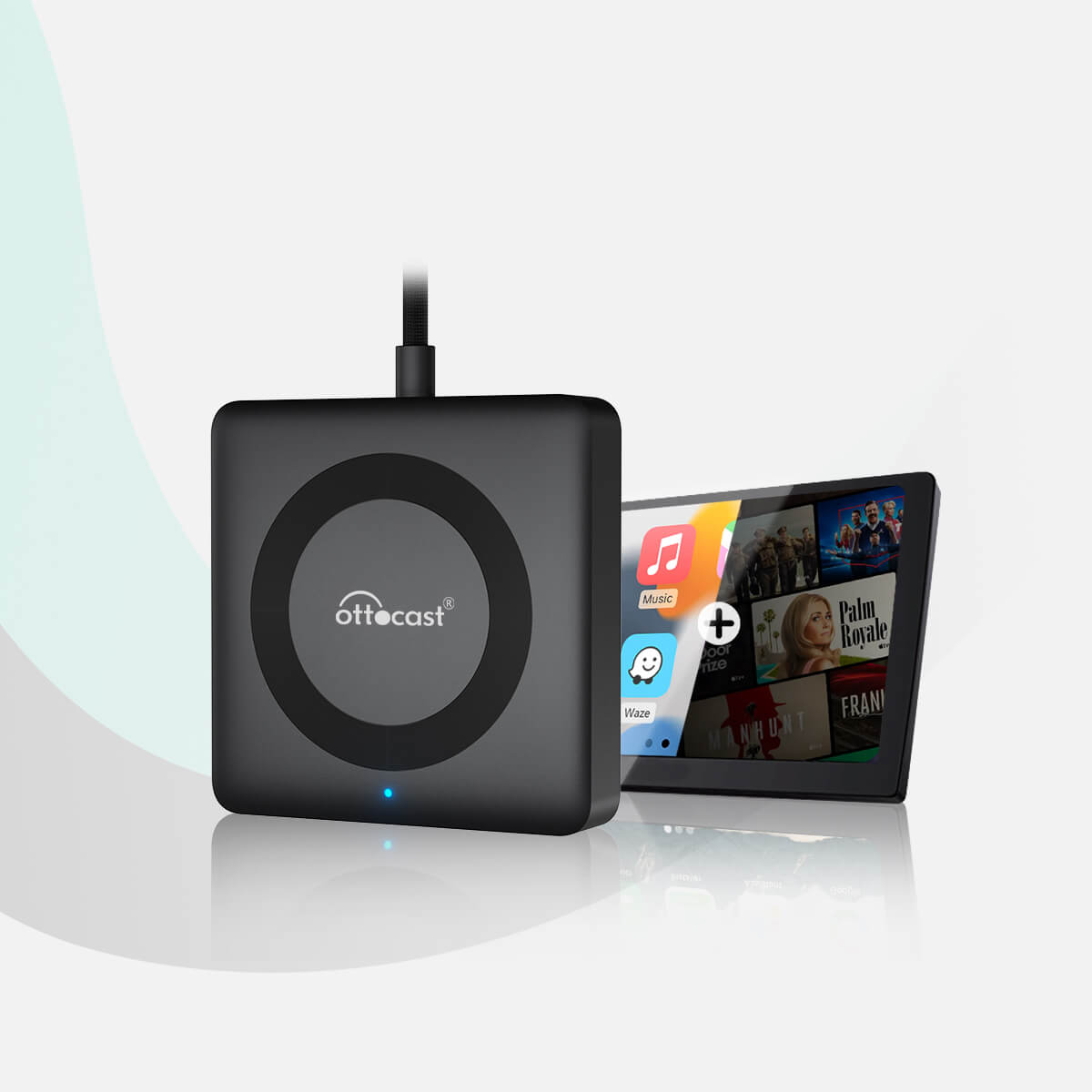 OTTOCAST® Car TV Mate Pro | Fire TV-pinner + skjermspeiling + trådløs CarPlay og Android Auto