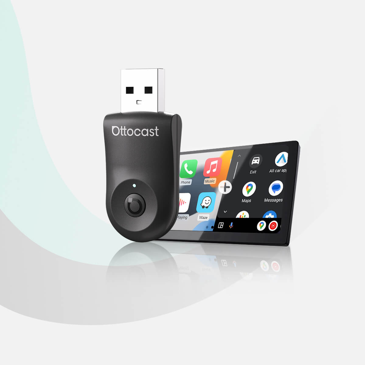 OTTOCAST® Mini | Wireless CarPlay+Android Auto+One-Click Switching