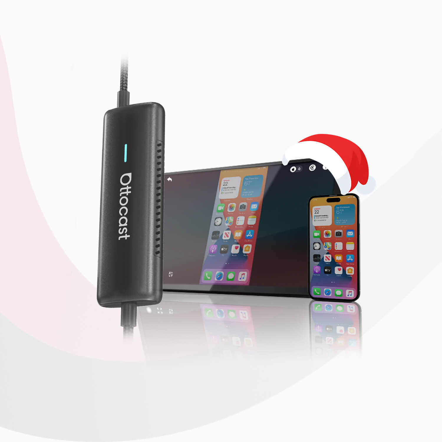 OTTOCAST® Mirror Touch | Screen Mirroring+Bi-Directional Control+Wireless CarPlay & Android Auto