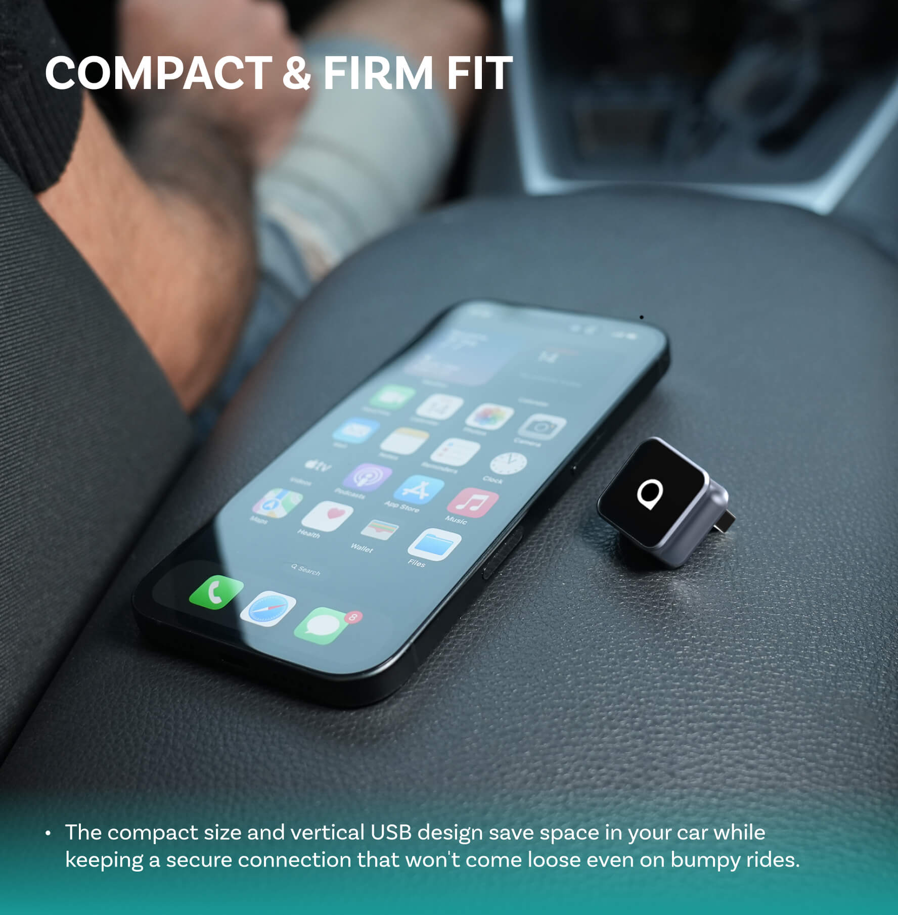 Ottocast Mini 3.0 Ultra Cube trådløs CarPlay Android Auto 2 i 1 adapter