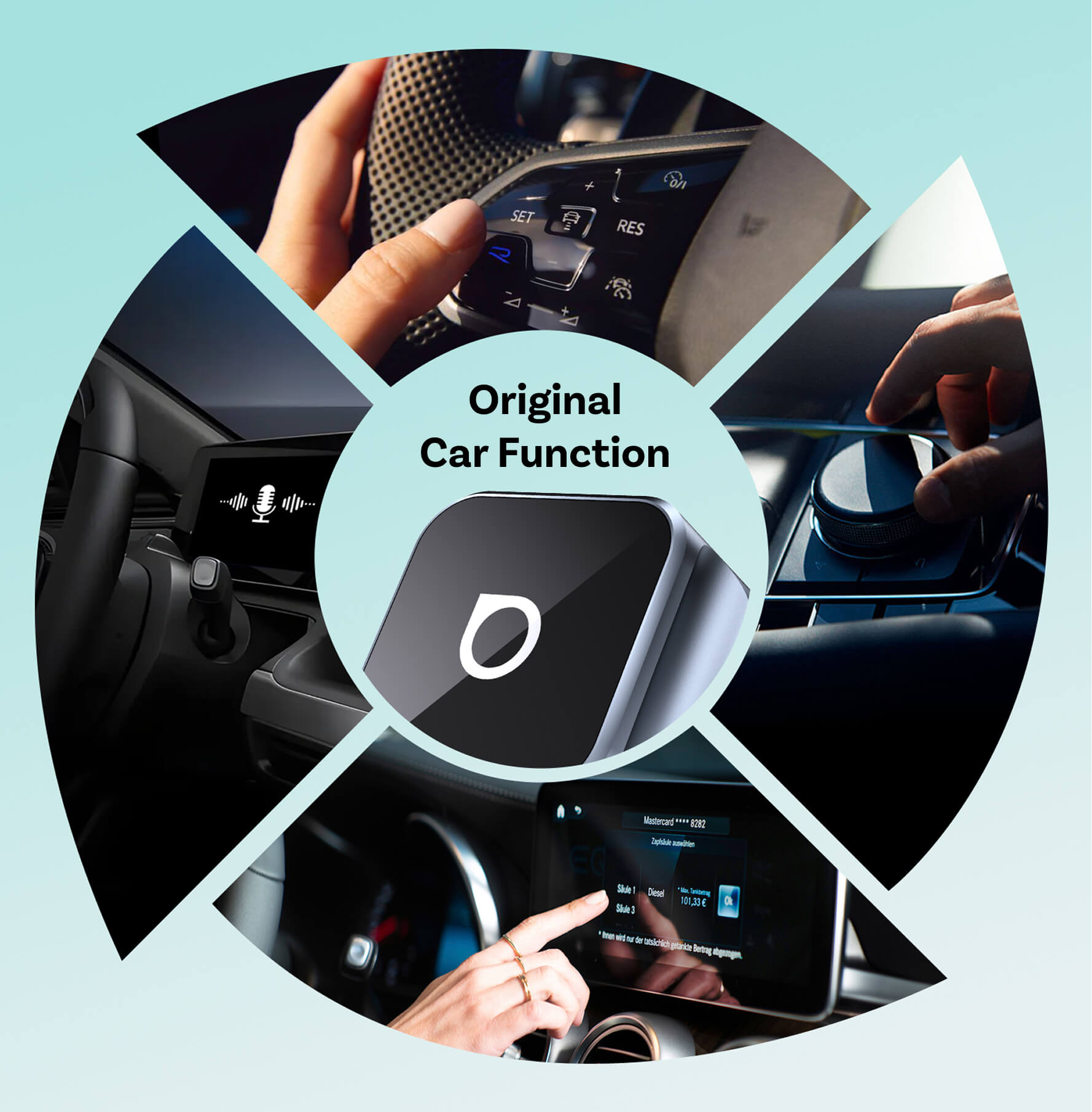 Ottocast Mini 3.0 Ultra Cube trådløs CarPlay Android Auto 2 i 1 adapter