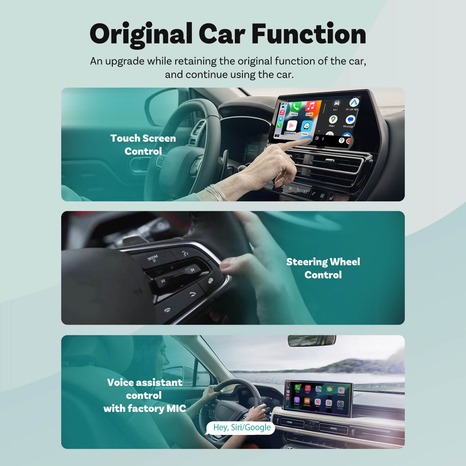 OTTOCAST® Mini | CarPlay Sem Fio + Android Auto + Troca com Um Clique
