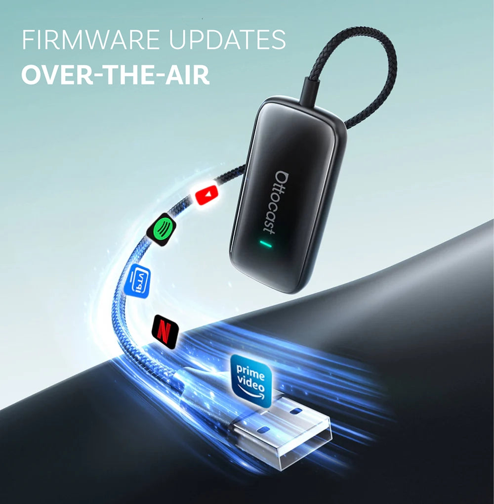 (🎉Summer Sale 44% OFF) Ottocast® Play2Video Pro | APP HUB+Netflix, YouTube, Prime Video + Wireless CarPlay Android Auto Adapter