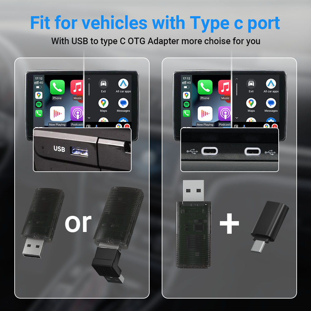 🔥Hot Sale 45%OFF🔥Mini Wireless CarPlay/Android Auto 2 in 1 Adapter