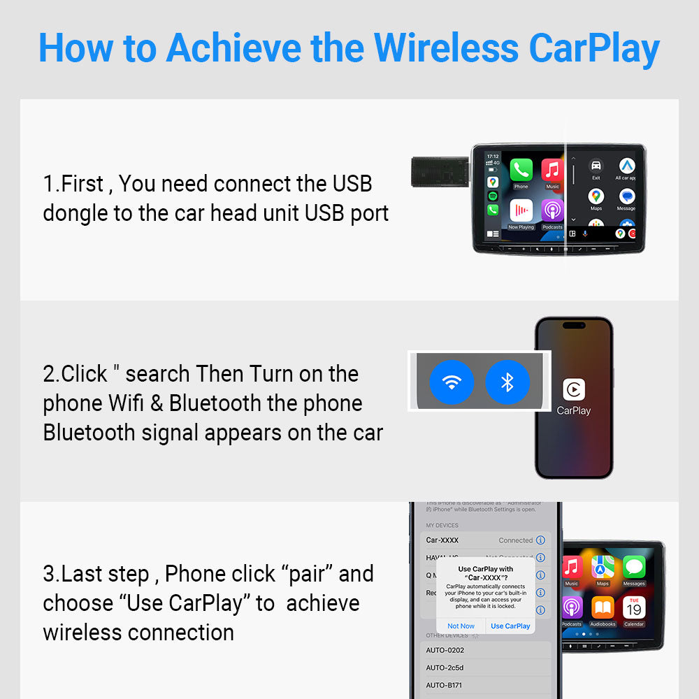 🔥Hot Sale 45%OFF🔥Mini Wireless CarPlay/Android Auto 2 in 1 Adapter