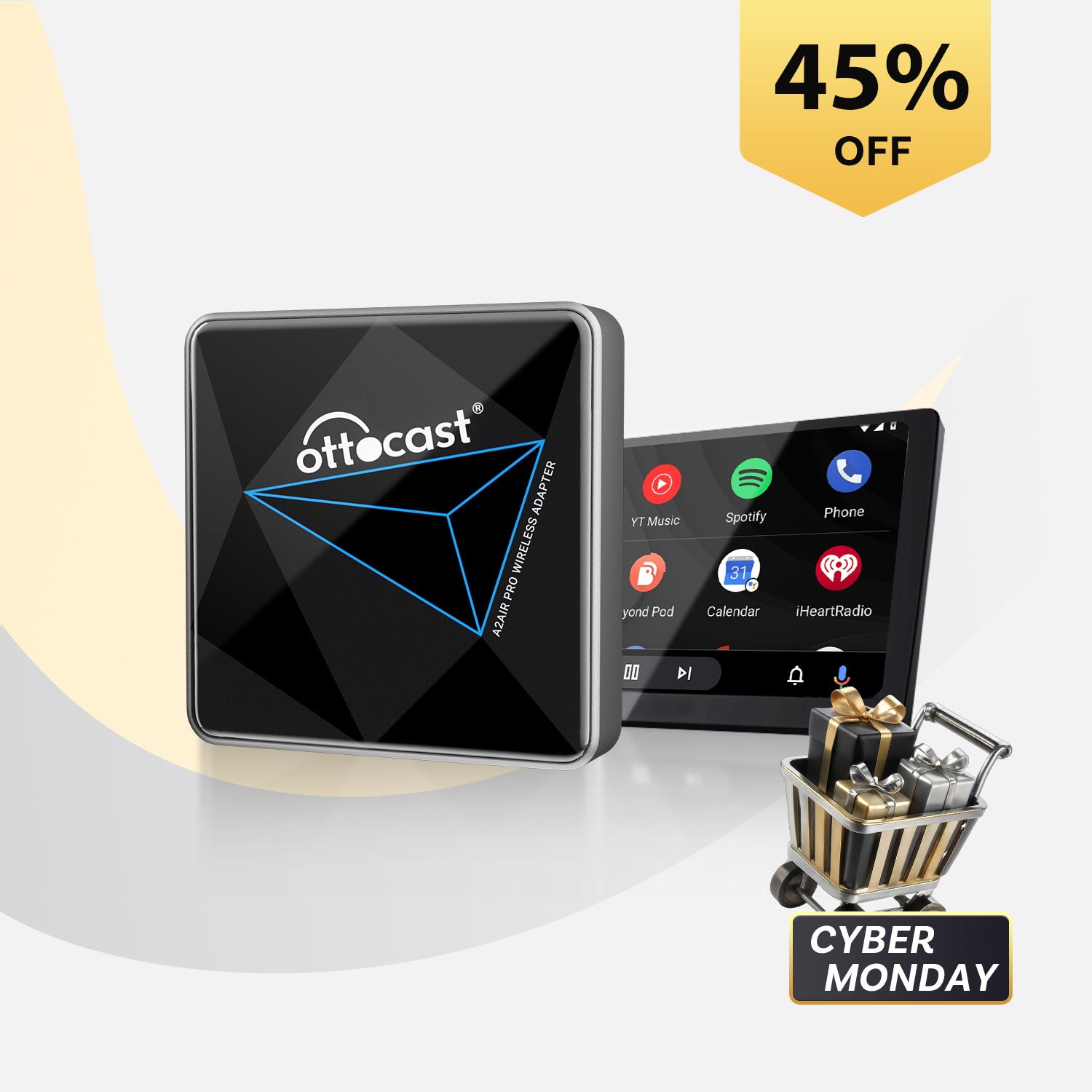 OTTOCAST®  A2Air Pro Wireless Android Auto Adapter