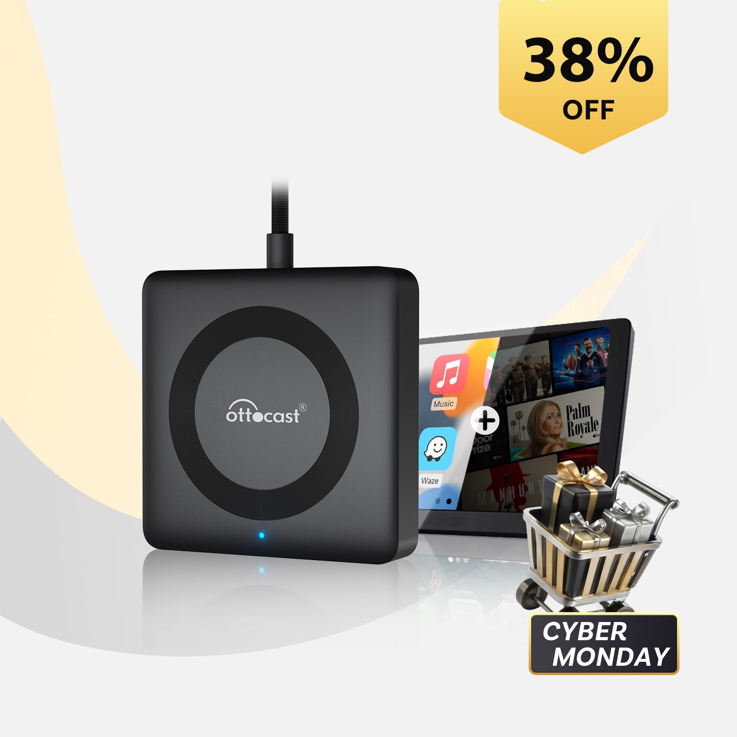 OTTOCAST® Car TV Mate Pro | Fire TV Sticks + Screen Mirroring+Wireless CarPlay & Android Auto