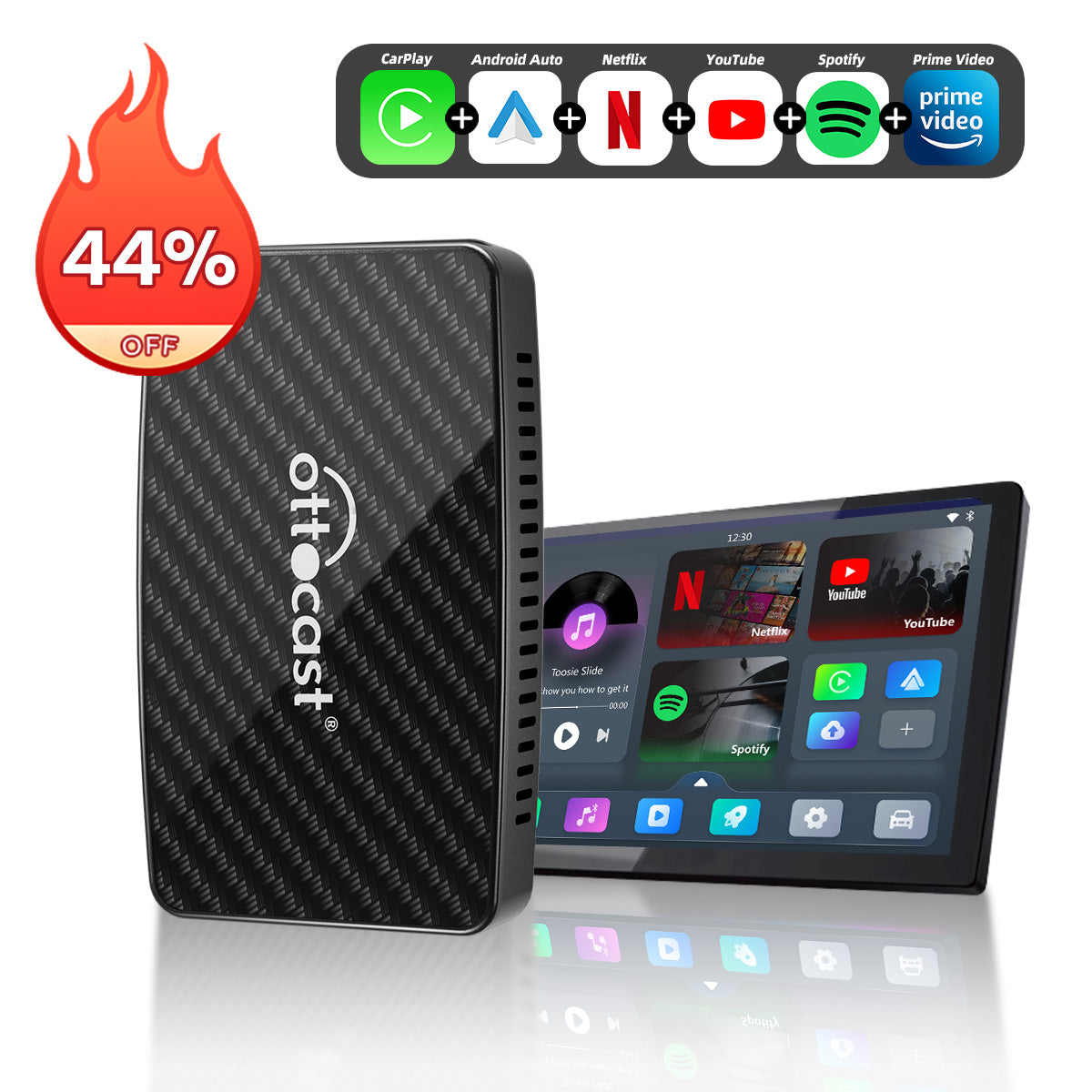 (🎉Summer Sale 44% OFF)  2025 Play2Video Pro - Netflix, YouTube, Prime Video & Wireless CarPlay Android Auto Adapter