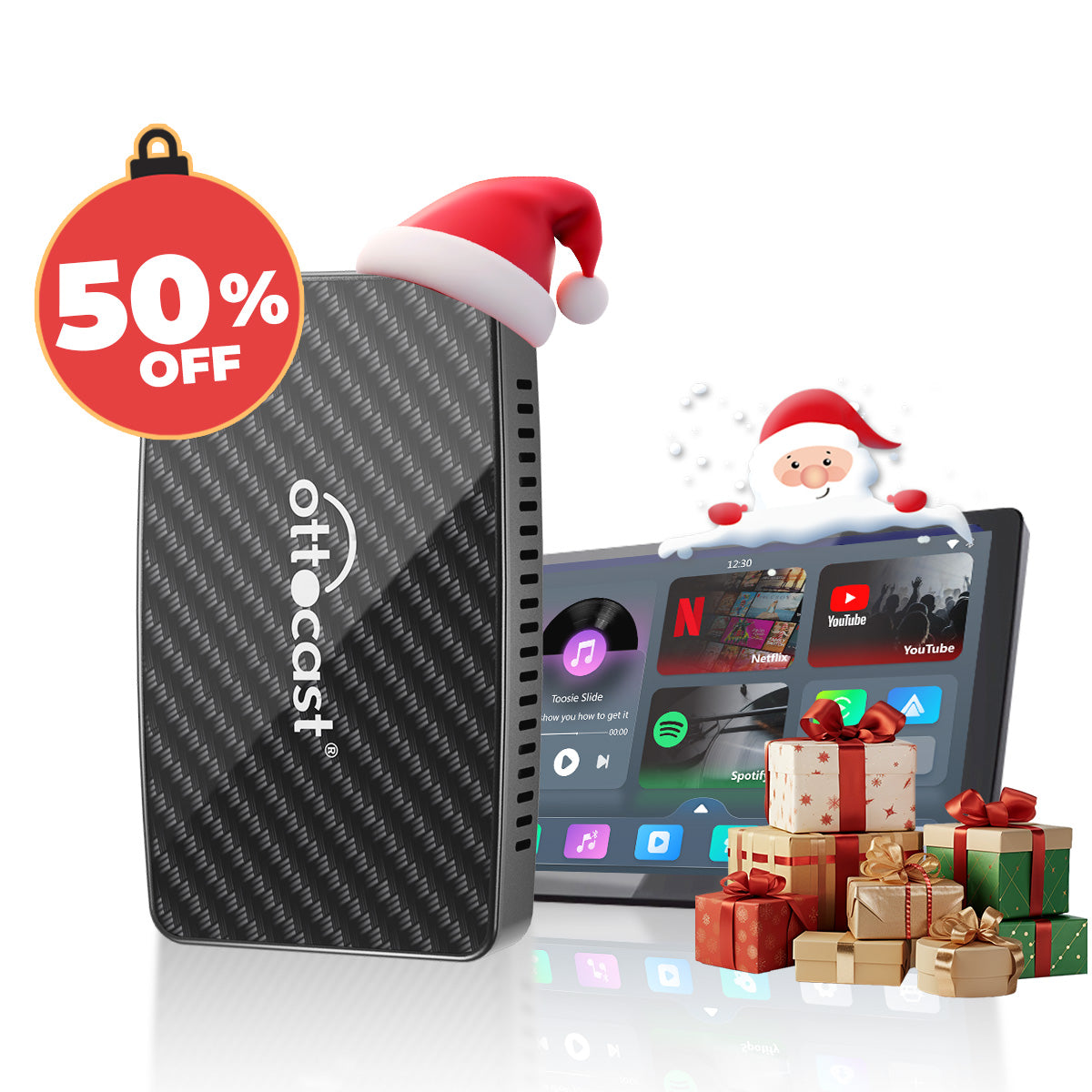 🎅Christmas Sale 50% OFF 🎄Play2Video Pro Wireless CarPlay/ Android Auto All-in-one Adapter