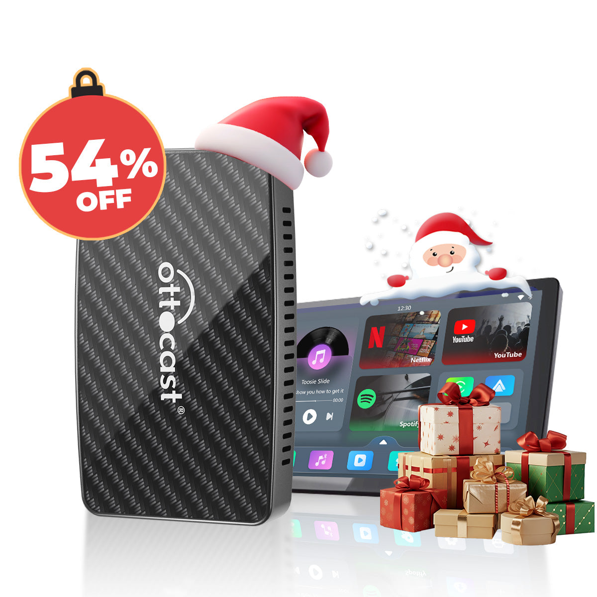 🎅Christmas Sale 54% OFF 🎄Play2Video Pro Wireless CarPlay/ Android Auto All-in-one Adapter