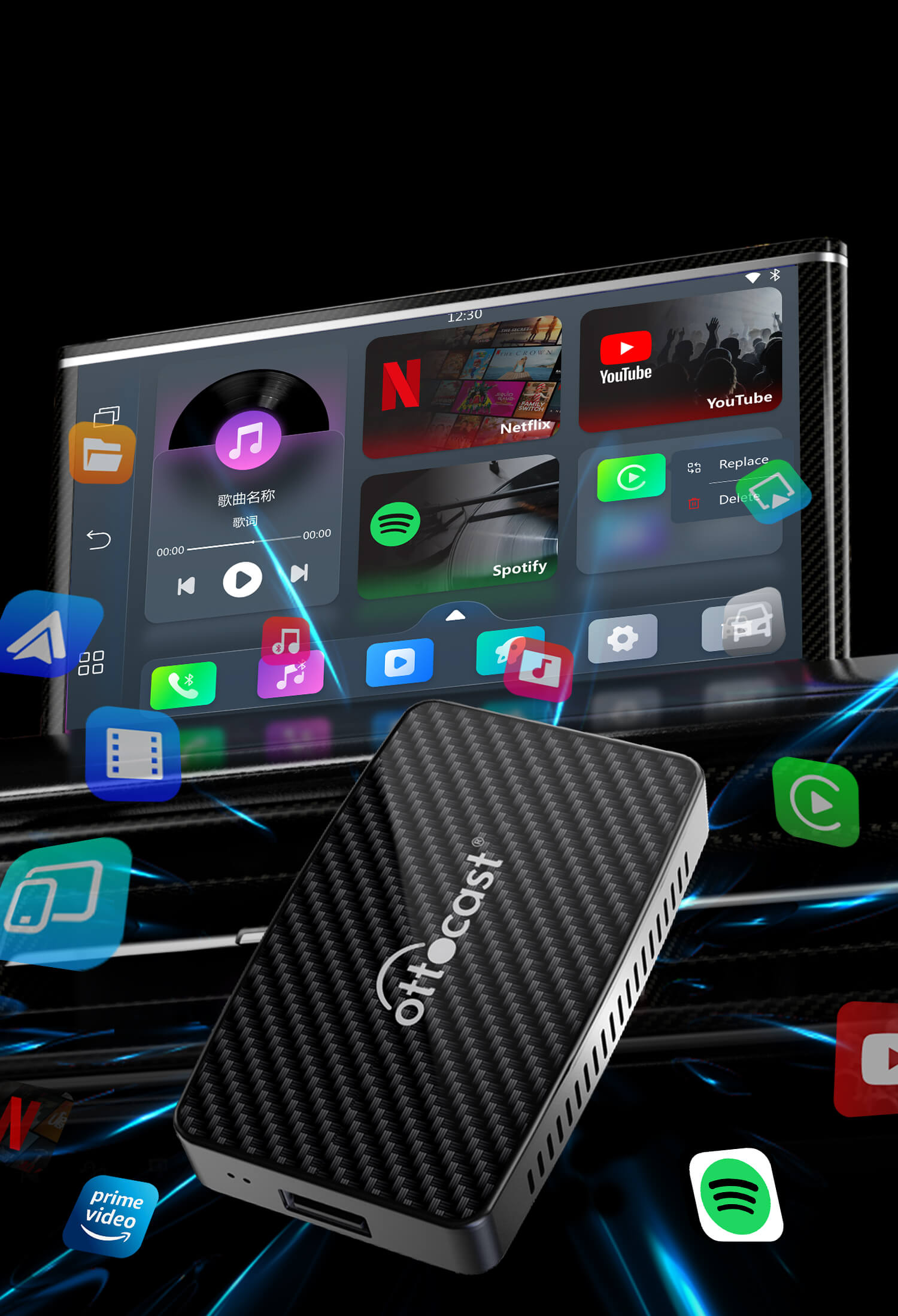 OTTOCAST® Play2Video Pro | Netflix, YouTube, Prime Video & Wireless Ca