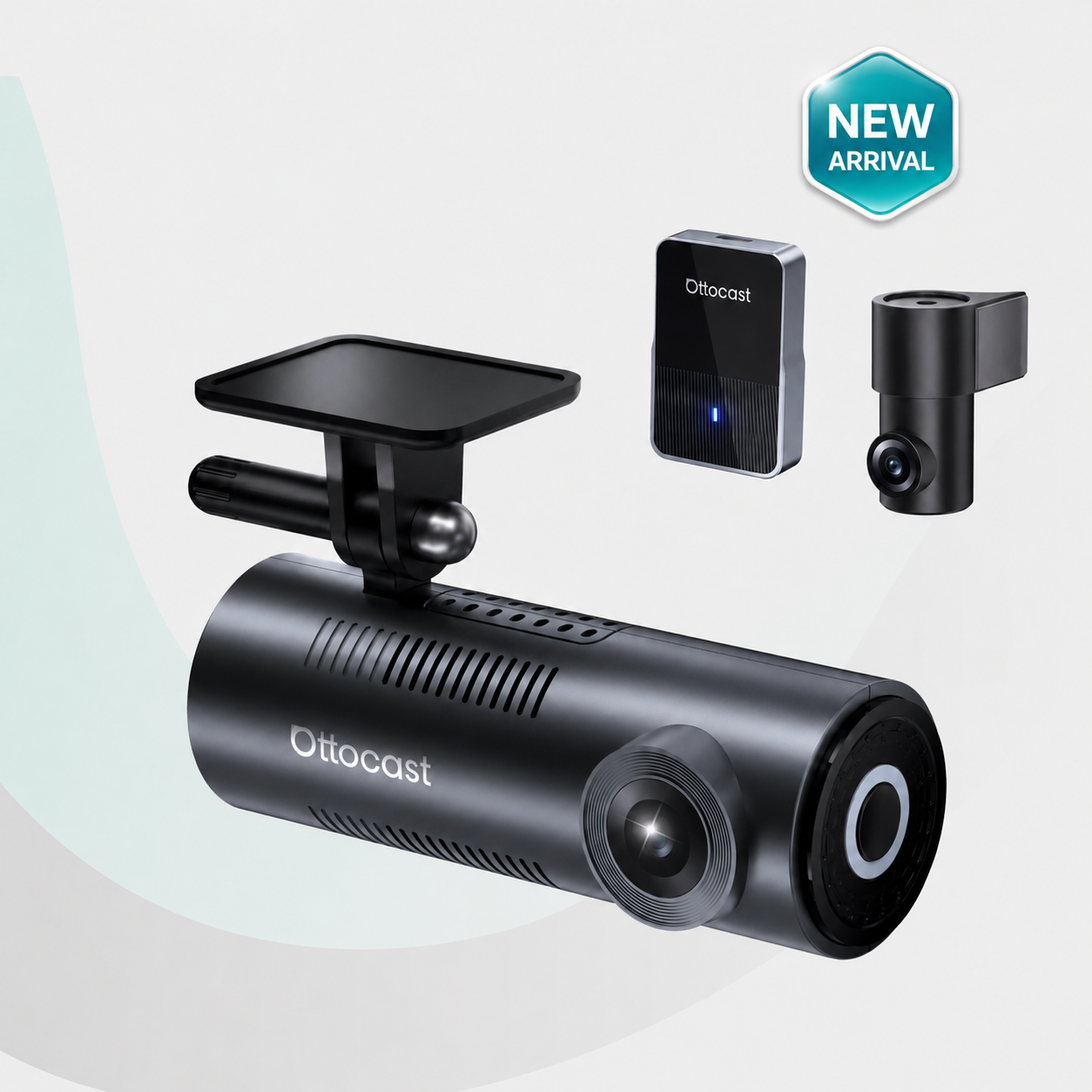 Ottocast® OttoSafe Cam 3-in-1 Dual Dash Cam & Wireless CarPlay Adapter