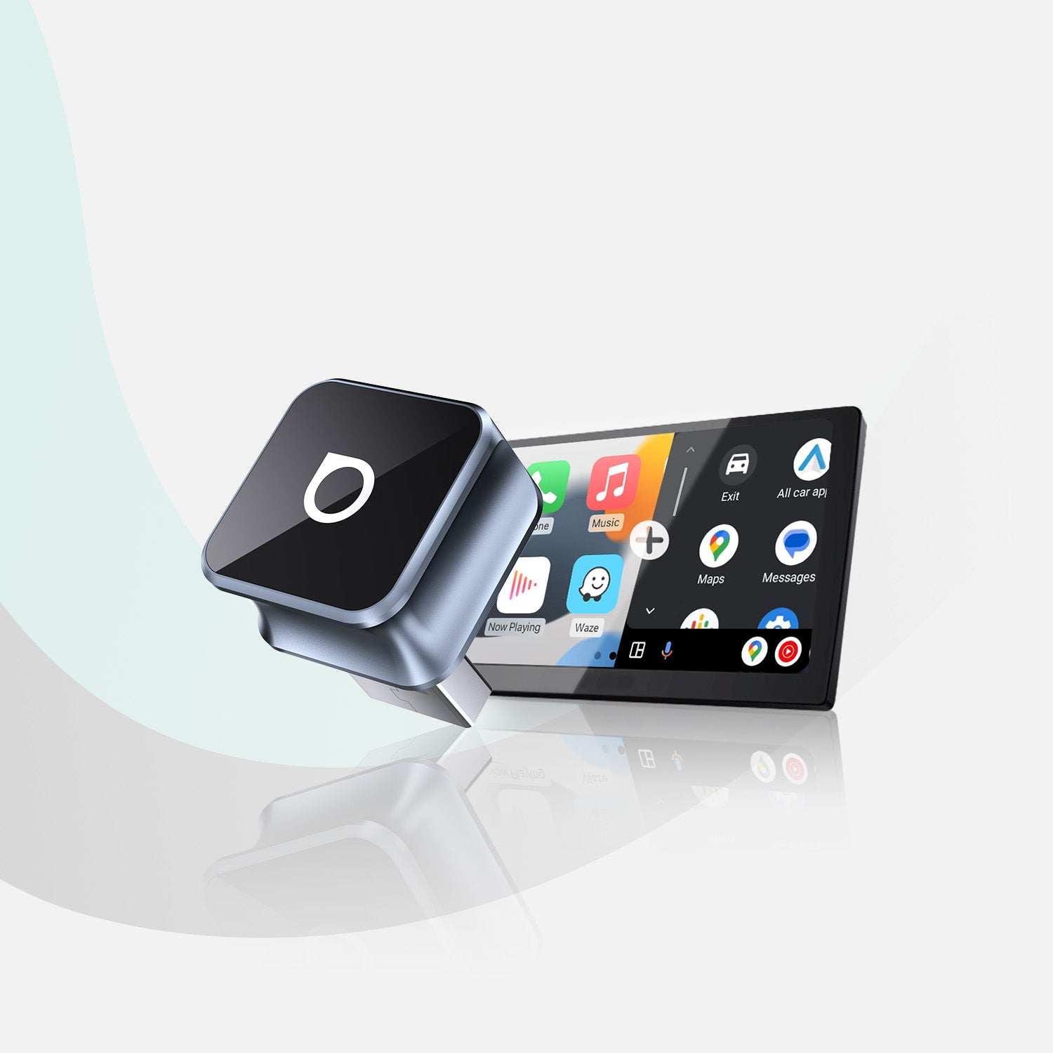 Ottocast Mini 3.0 Ultra Cube trådløs CarPlay Android Auto 2 i 1 adapter