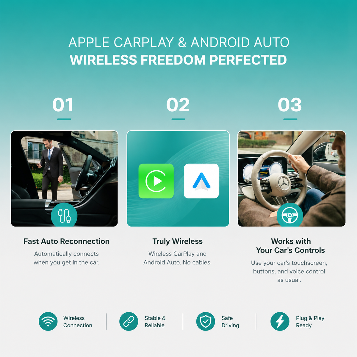 Play2Video X Wireless CarPlay/Android Auto All-in-1 Adapter
