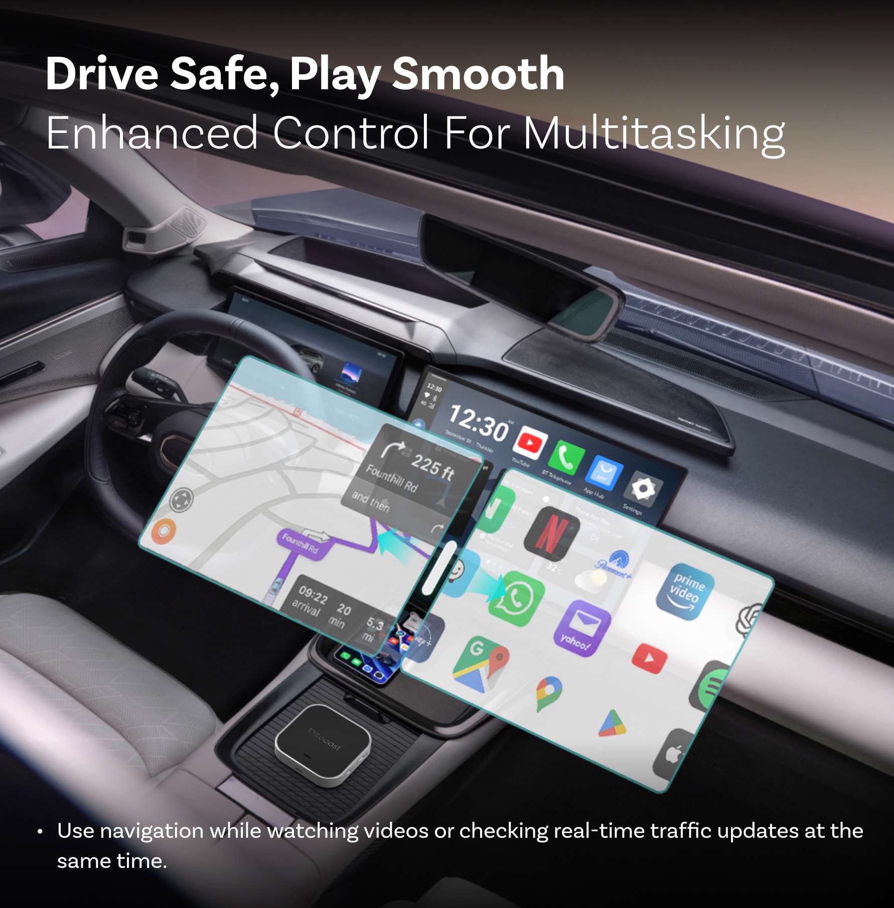OTTOAIBOX® E2 CarPlay AI Box | Download Any App + CloudSIM + Wireless CarPlay and Android Auto