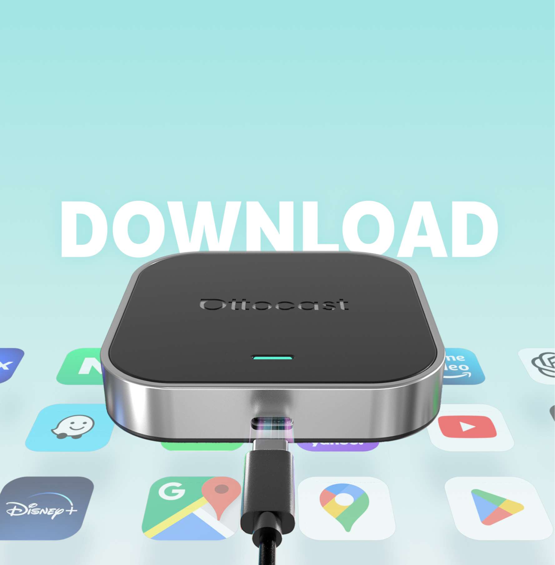 OTTOAIBOX® E2 CarPlay AI Box | Download Any App + CloudSIM + Wireless CarPlay and Android Auto