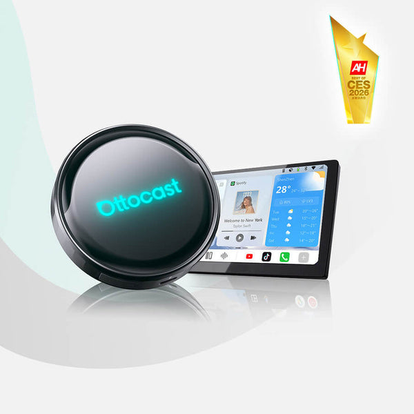 OTTOAIBOX® P3 Pro | AI-stemmeassistent + last ned hvilken som helst app + trådløs CarPlay og Android Auto