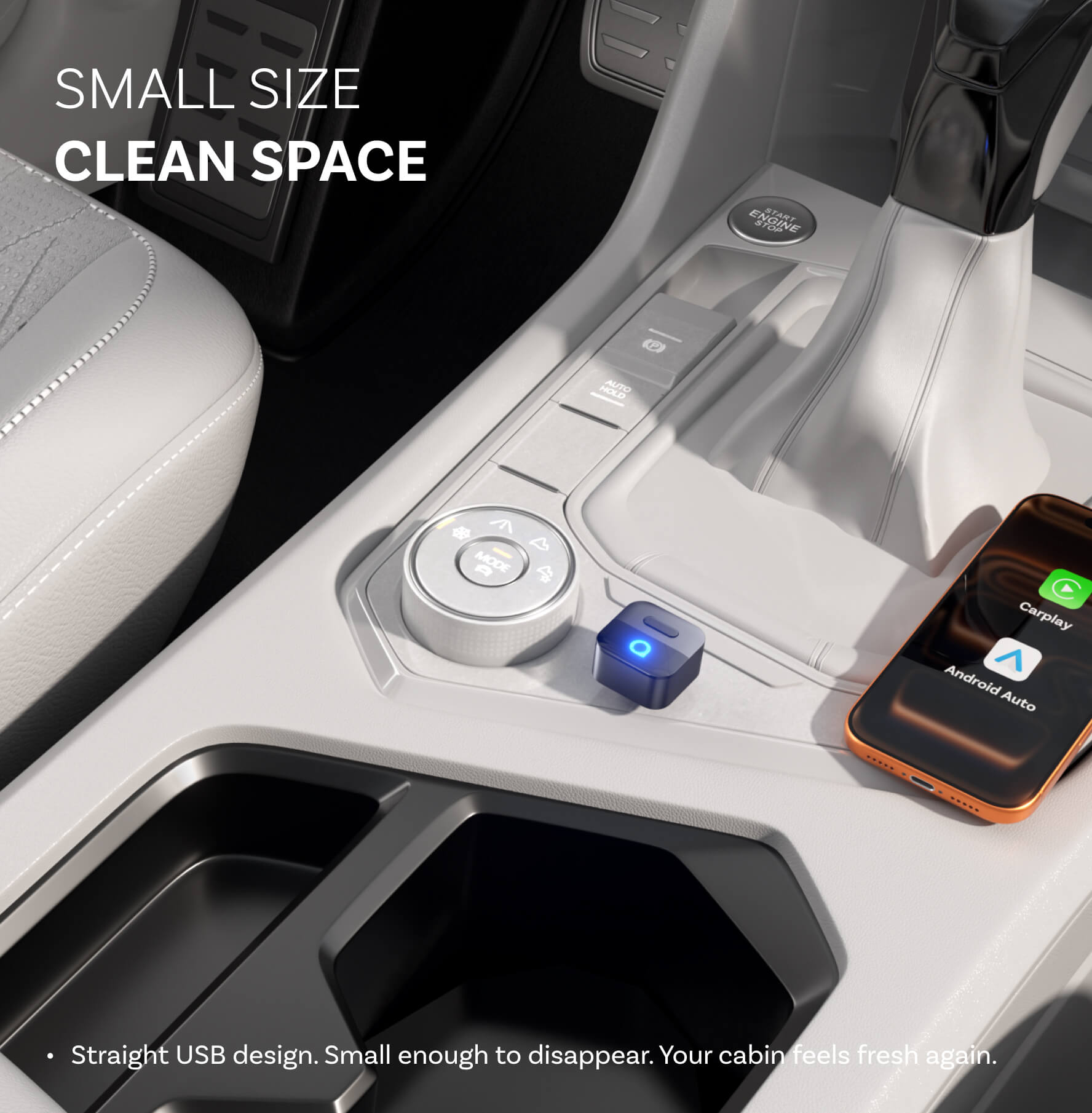 Adaptateur sans fil OTTOCAST® Mini Pico CarPlay/Android Auto pour voiture