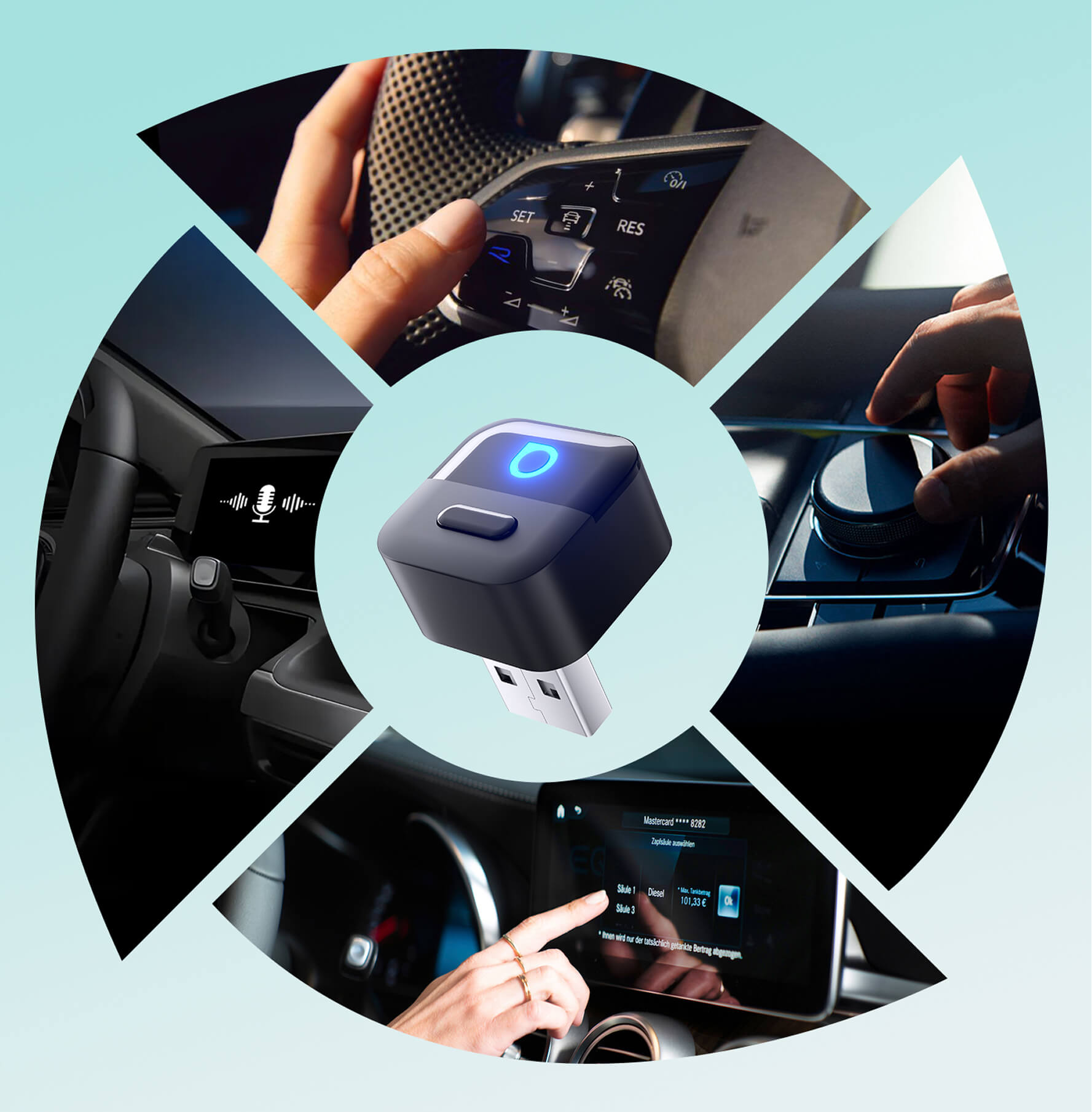 Adaptateur sans fil OTTOCAST® Mini Pico CarPlay/Android Auto pour voiture