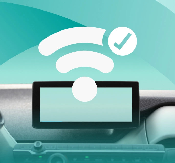 <h4>Car screen displays wireless connection</h4>