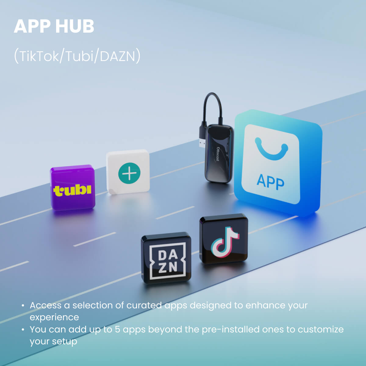 Ottocast® Play2Video Ultra CarPlay/Android Auto All-in-1 Adapter mit App Hub