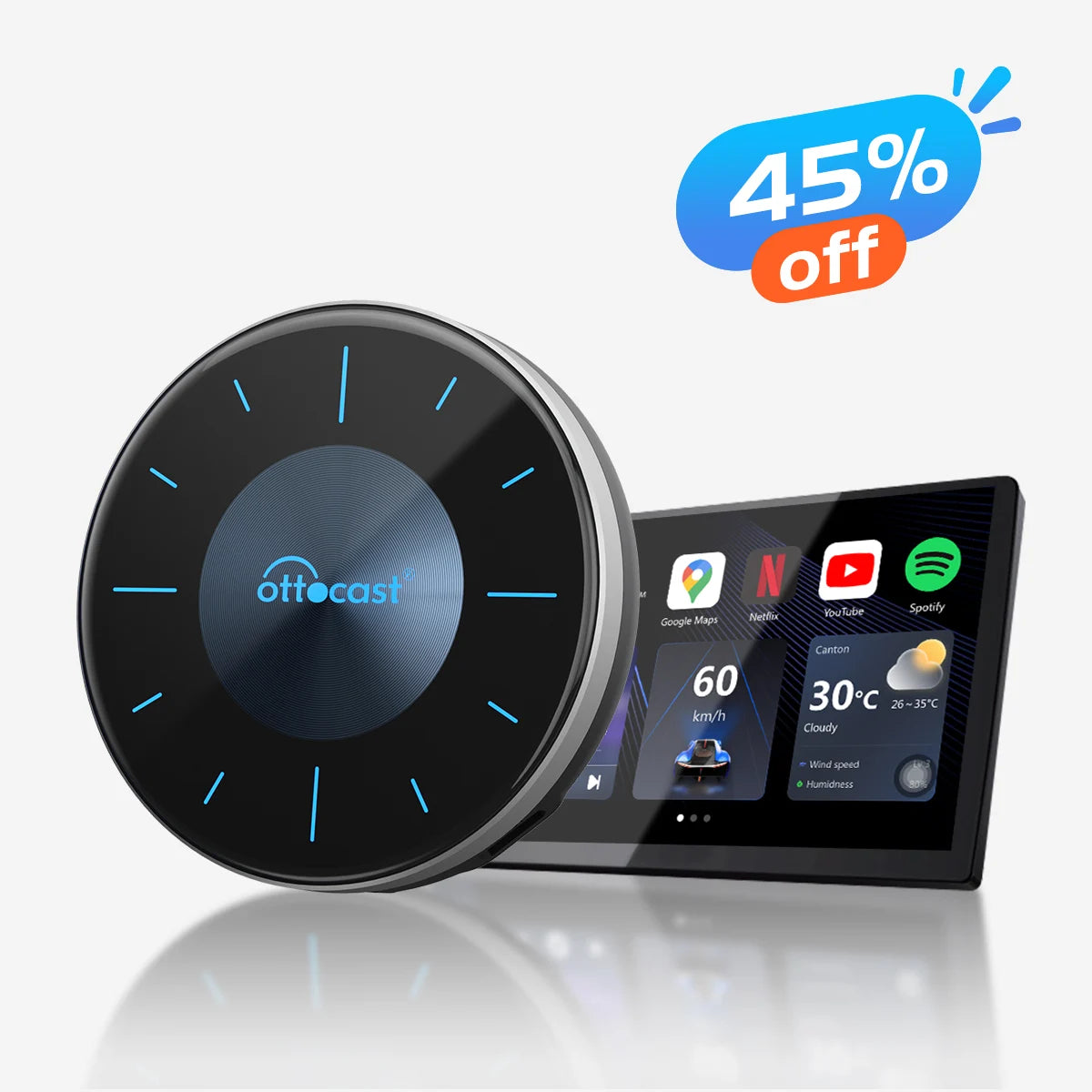 OttoAibox P3 CarPlay AI Box | Netflix,Hulu,App Store + Wireless CarPlay&Wireless Android Auto